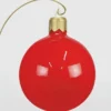 Casa Padrino XXL Deko Weihnachtsbaumkugel Rot / Gold H. 90 cm - Weihnachts Deko