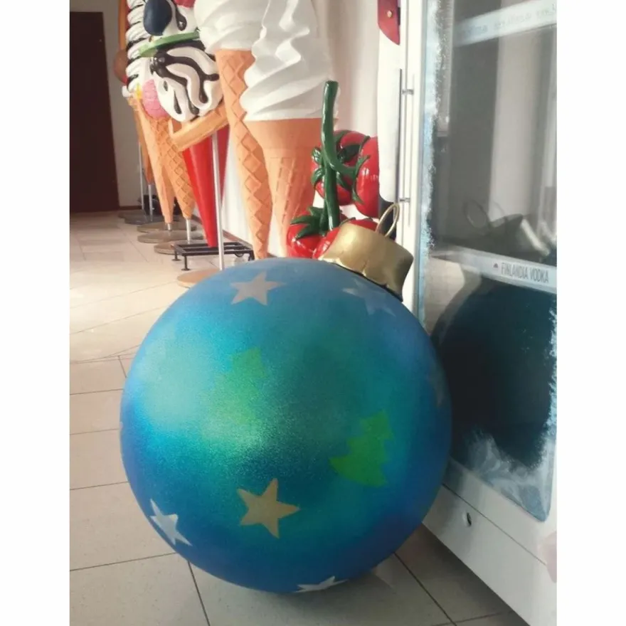 Casa Padrino XXL Deko Weihnachtsbaumkugel Blau / Gold Ø 70 x H. 90 cm - Weihnachts Dekoration