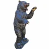 Casa Padrino XXL Garten Deko Bronze Skulptur Bär Braun / Gold H. 185 cm - Lebensgroße Bronze Figur