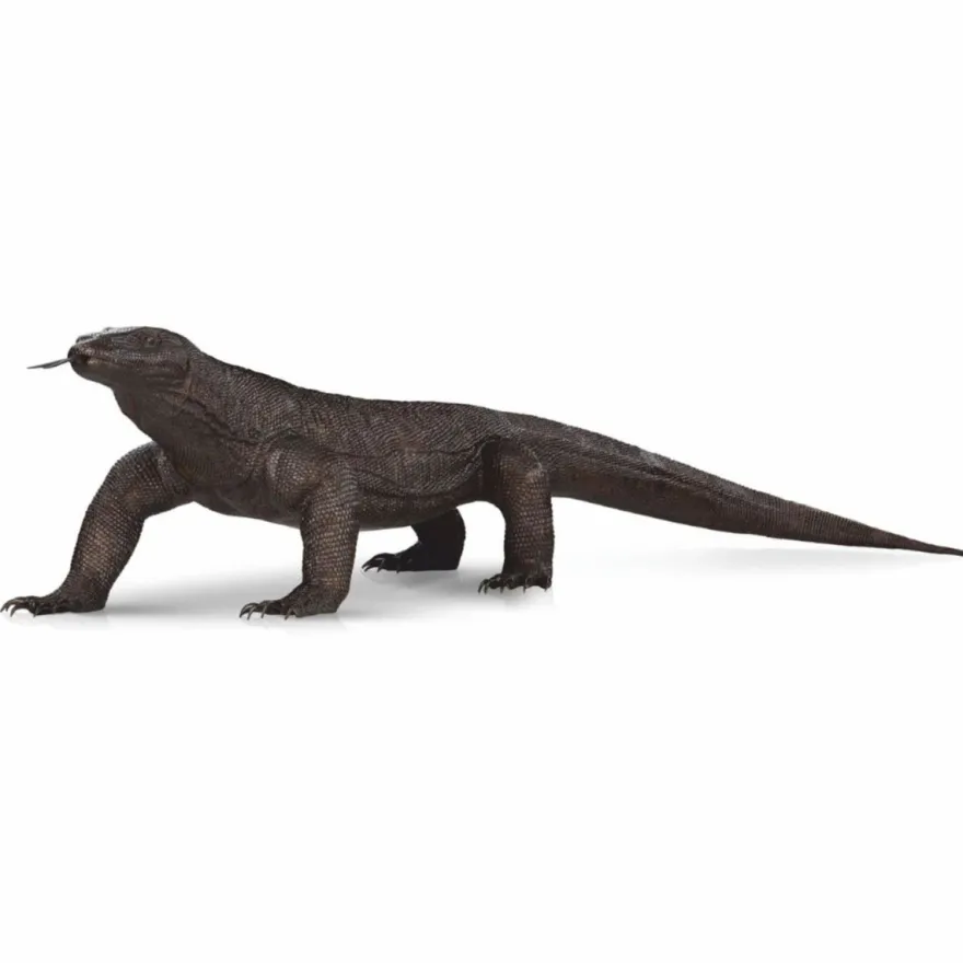 Casa Padrino XXL Garten Deko Bronze Skulptur Komodowaran 280 cm - Lebensgroße Bronze Figur