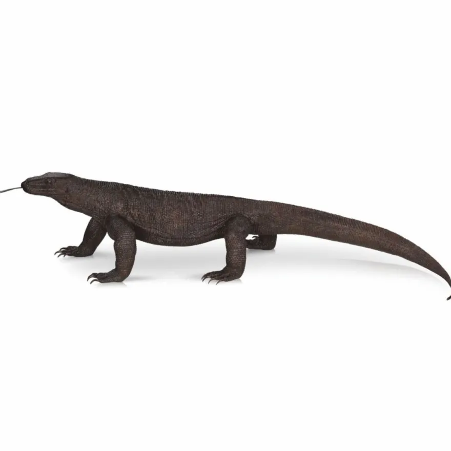 Casa Padrino XXL Garten Deko Bronze Skulptur Komodowaran 280 cm - Lebensgroße Bronze Figur