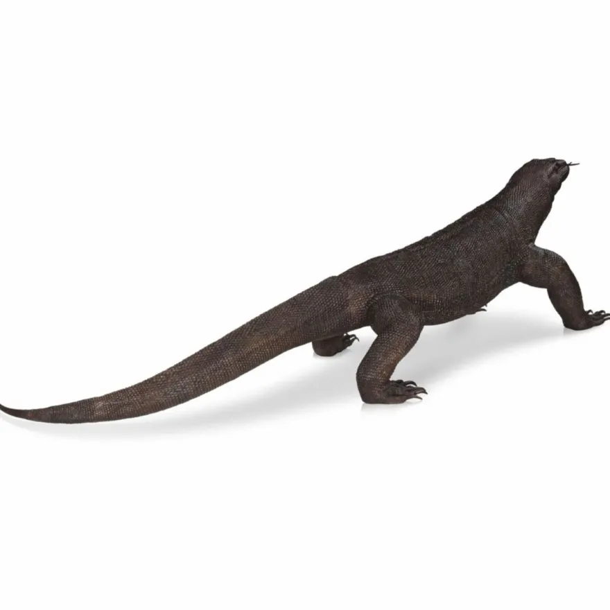 Casa Padrino XXL Garten Deko Bronze Skulptur Komodowaran 280 cm - Lebensgroße Bronze Figur