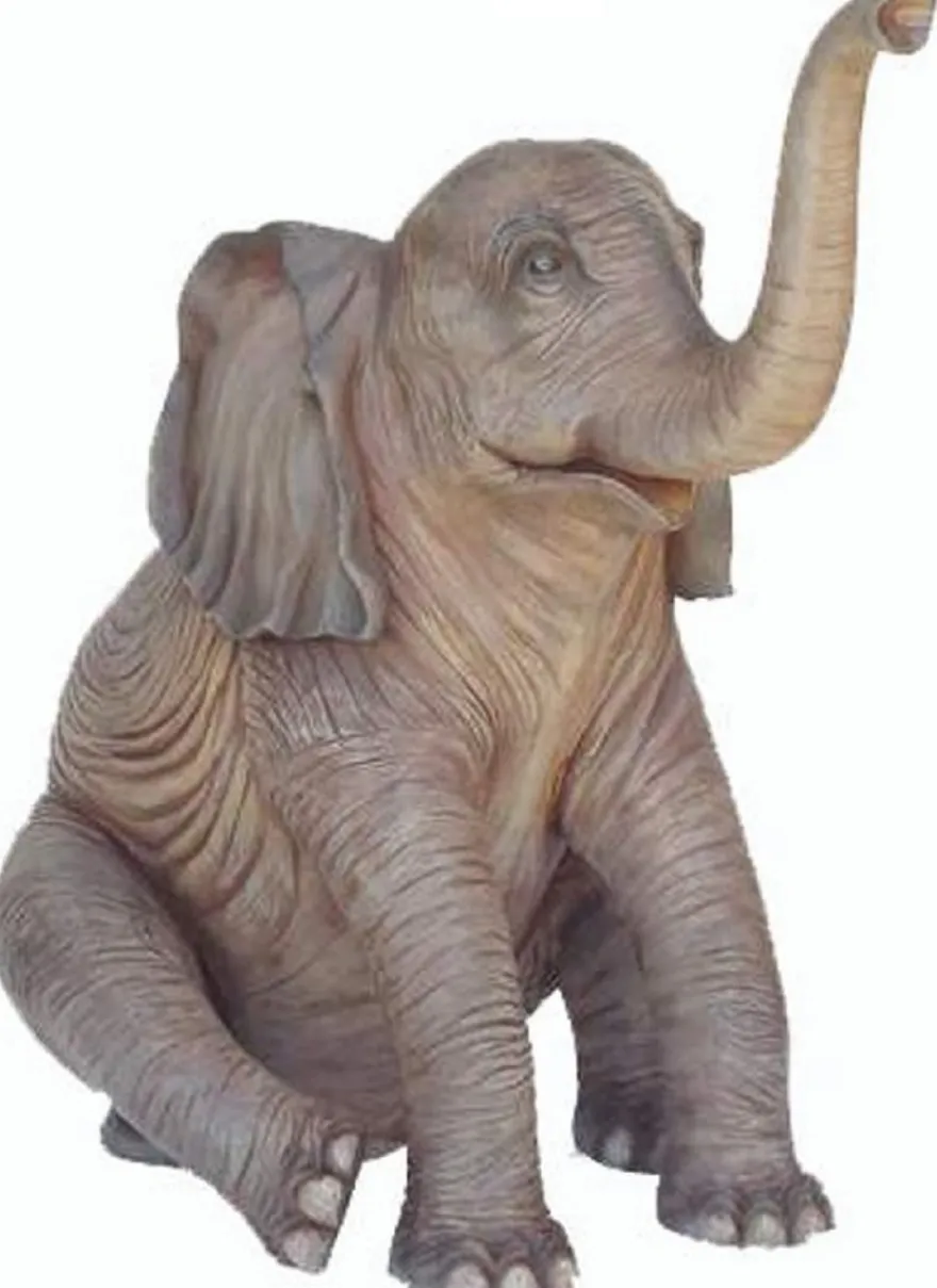 Casa Padrino XXL Garten Deko Skulptur Elefant Grau H. 150 cm - XXL Garten Figuren