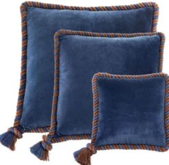 Casa Padrino Zierkissen 3er Set marine blau - Luxus Wohnzimmer / Hotel Kollektion
