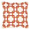 Casa Padrino Zierkissen in weiß / orange / rot 50 x H. 50 cm - Luxus Wohnzimmer Accessoires