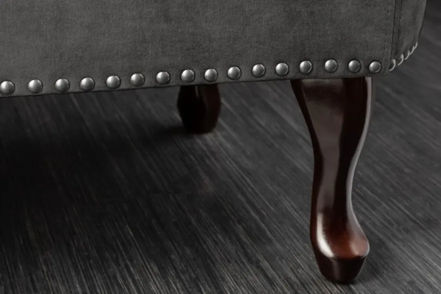 Chesterfield Chaiselongue Dunkelgrau / Braun aus dem Hause Casa Padrino - Wohnzimmer Liege Sofa