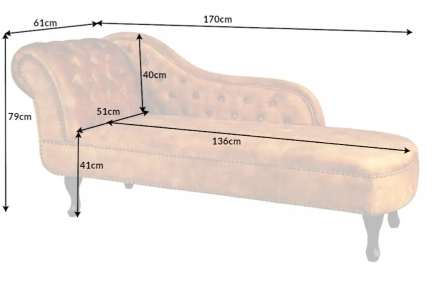 Chesterfield Chaiselongue Samt senfgelb / Dunkelbraun aus dem Hause Casa Padrino