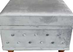 Chesterfield Designer Fußhocker Antik Grau Antik Look aus dem Hause Casa Padrino - Möbel