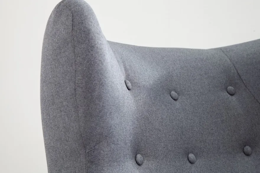 Chesterfield Ohrensessel Grau / Silber / Schwarz von Casa Padrino