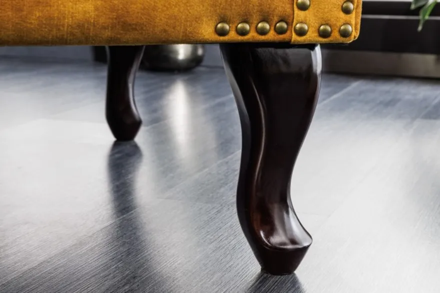 Chesterfield Sessel Antik Gelb / Braun Ohrensessel aus dem Hause Casa Padrino