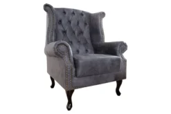 Chesterfield Sessel Antik Grau aus dem Hause Casa Padrino