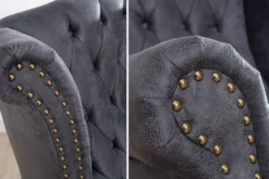 Chesterfield Sessel Antik Grau aus dem Hause Casa Padrino