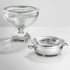 Eichholtz Bowl Burton Versilbert - Glasschale mit Metallrand auf Fuß