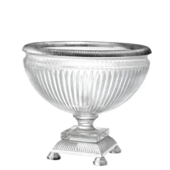 Eichholtz Bowl Burton Versilbert - Glasschale mit Metallrand auf Fuß