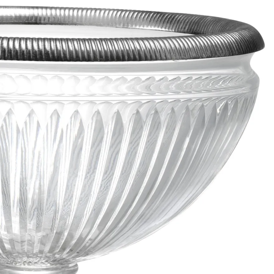 Eichholtz Bowl Burton Versilbert - Glasschale mit Metallrand auf Fuß