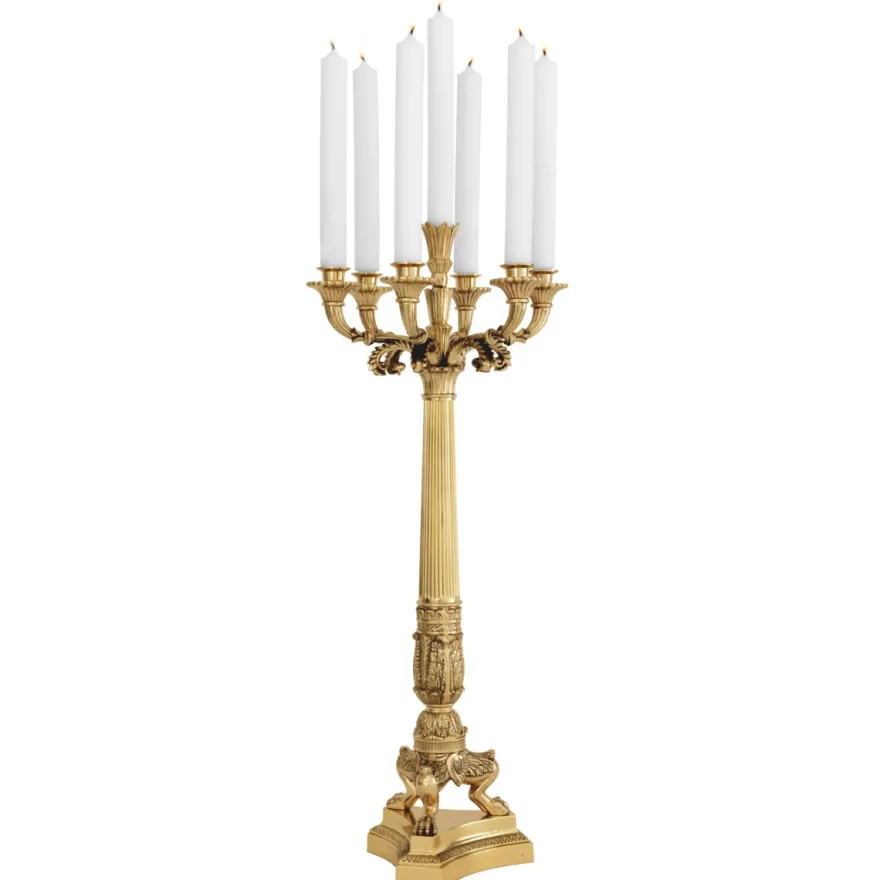 Eichholtz Candle Holder Jefferson Poliertes Messing - Fünfarmiger Kandelaber