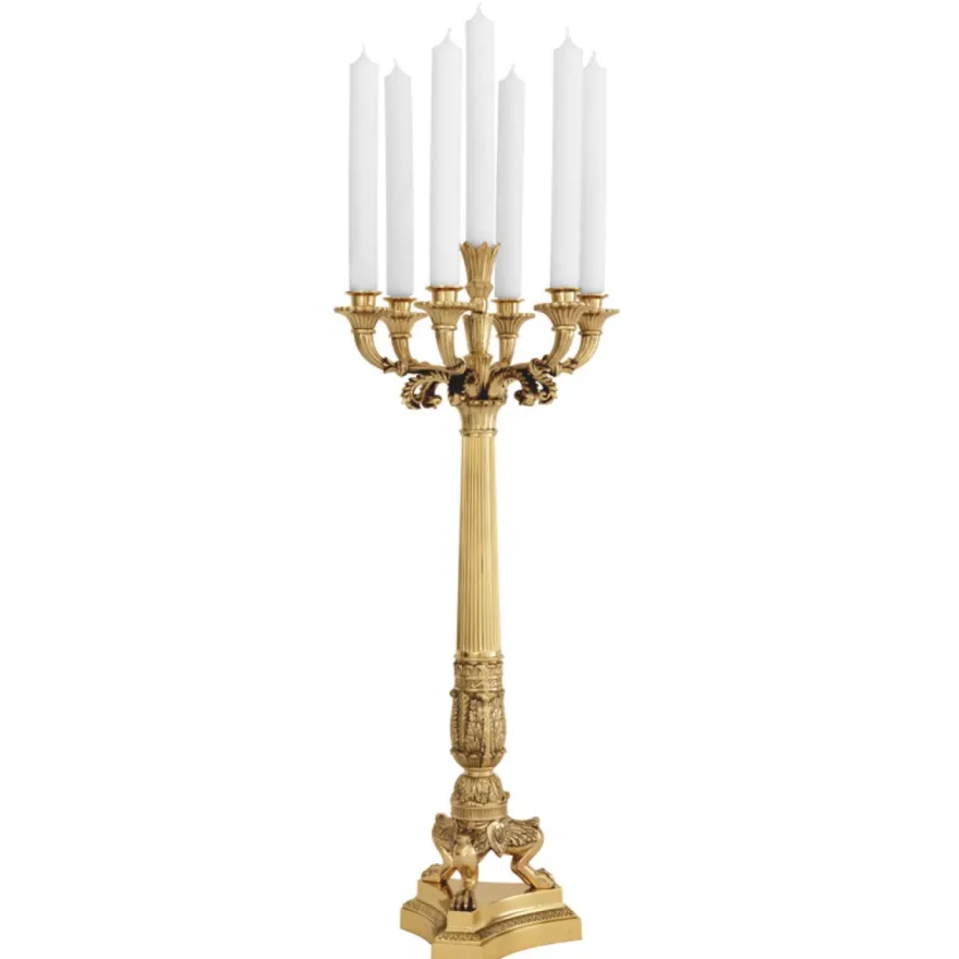 Eichholtz Candle Holder Jefferson Poliertes Messing - Fünfarmiger Kandelaber