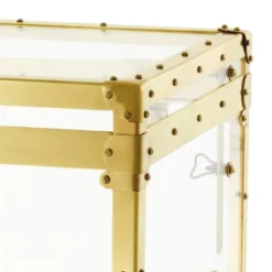 Eichholtz Flightcase Exposed Gold - Beistelltisch aus Acryl mit Messingrahmen und Ständer