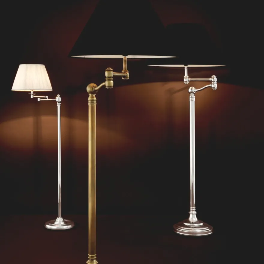 Eichholtz Floor Lamp Regis Vintage Messing - Stehleuchte mit Schwenkarm ohne Schirm