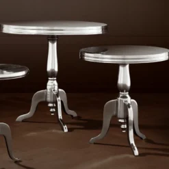 Eichholtz Side Table Nantucket Ø 55 cm - Runder Beistelltisch aus poliertem Aluminium