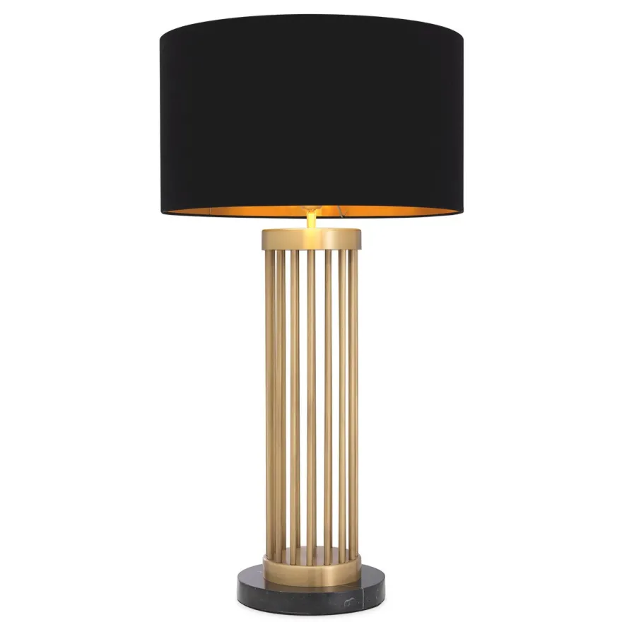 Eichholtz Table Lamp Condo Antik Messing - Tischleuchte mit Stabsäule ohne Schirm