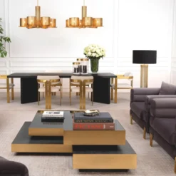 Eichholtz Table Lamp Condo Antik Messing - Tischleuchte mit Stabsäule ohne Schirm