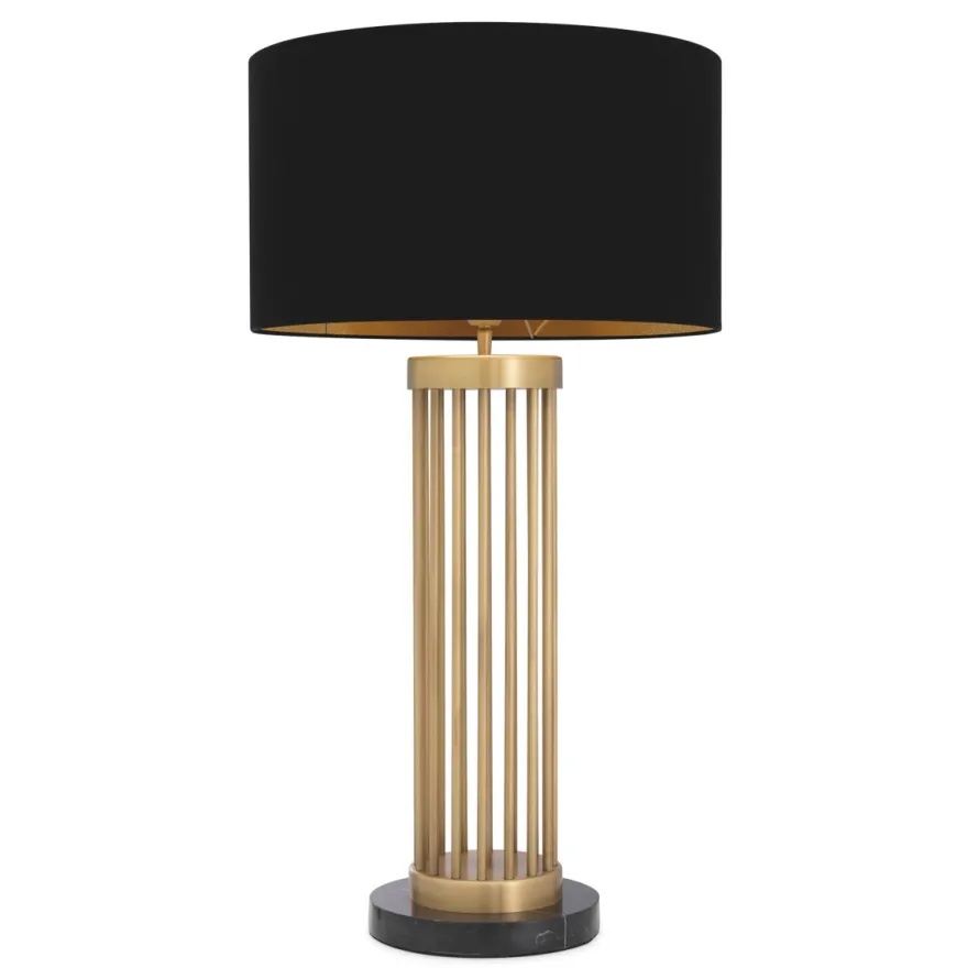 Eichholtz Table Lamp Condo Antik Messing - Tischleuchte mit Stabsäule ohne Schirm
