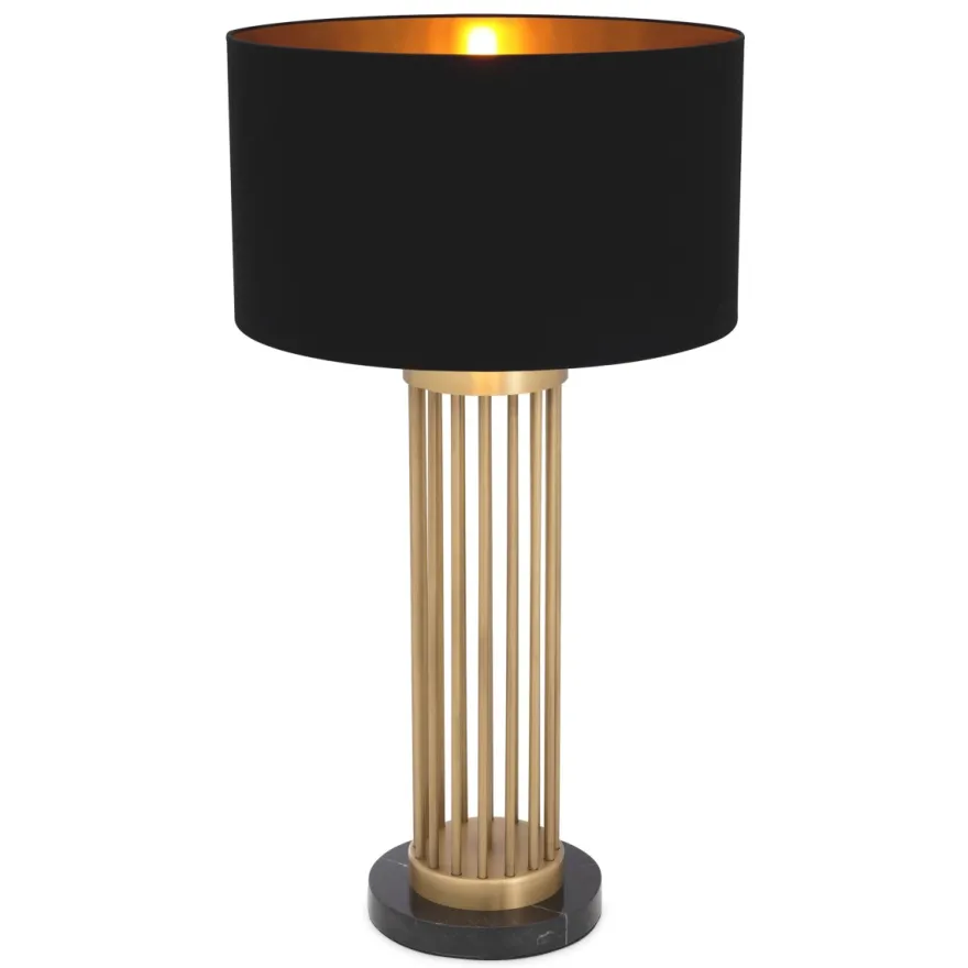 Eichholtz Table Lamp Condo Antik Messing - Tischleuchte mit Stabsäule ohne Schirm