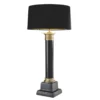 Eichholtz Table Lamp Monaco Schwarz Antik Messing - Tischleuchte im Säulendesign ohne Schirm