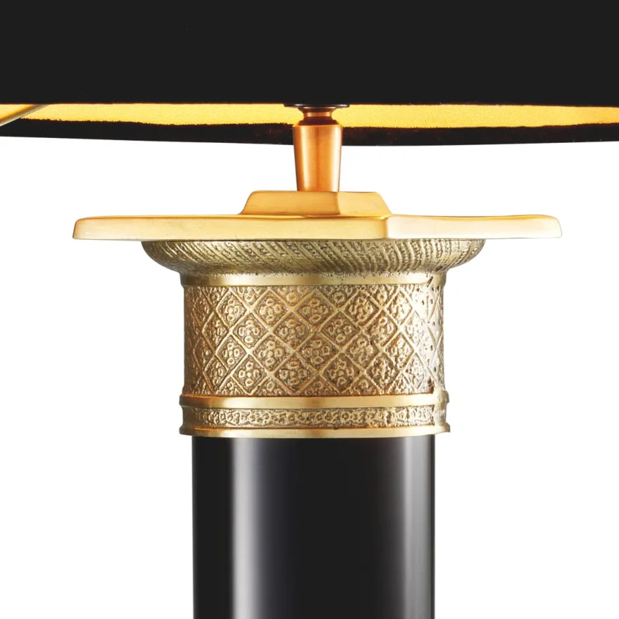 Eichholtz Table Lamp Monaco Schwarz Antik Messing - Tischleuchte im Säulendesign ohne Schirm