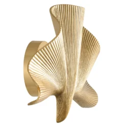 Eichholtz Wall Lamp Olivier Single Poliertes Messing 35 x 9 x H. 22 cm - Wandleuchte im Palmblatt-Design