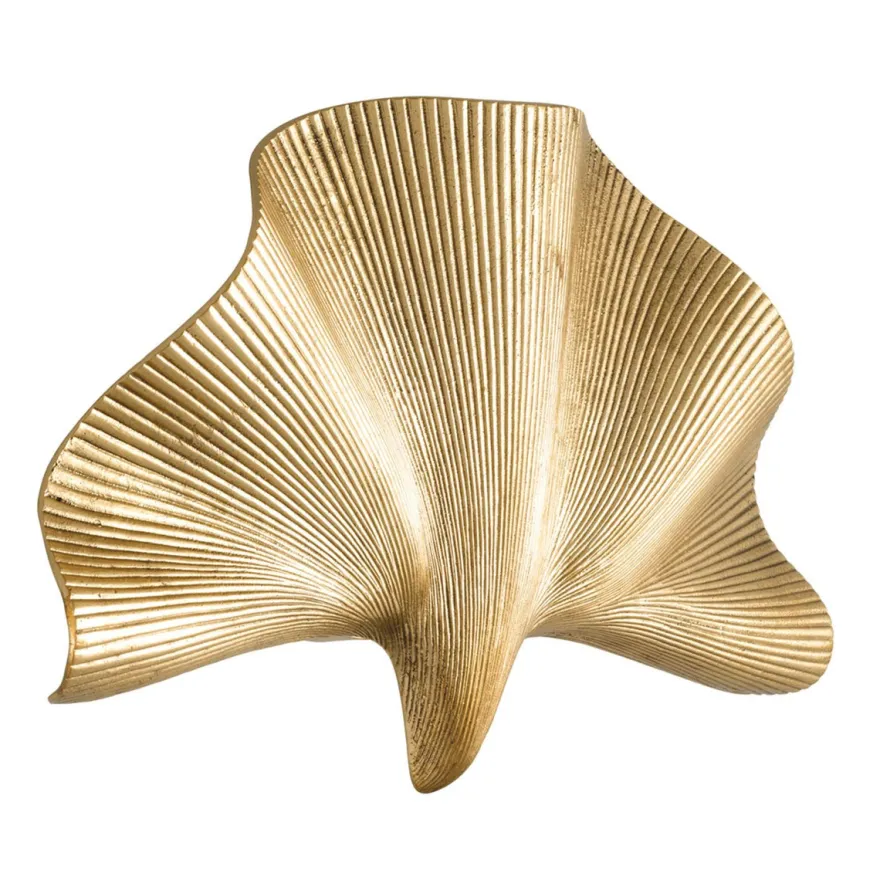 Eichholtz Wall Lamp Olivier Single Poliertes Messing 35 x 9 x H. 22 cm - Wandleuchte im Palmblatt-Design