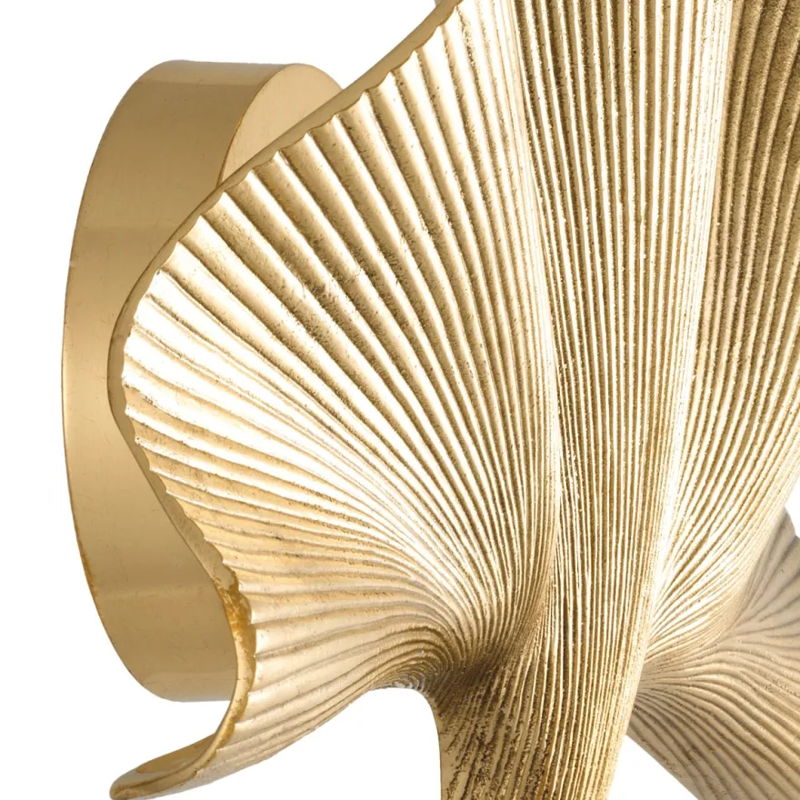 Eichholtz Wall Lamp Olivier Single Poliertes Messing 35 x 9 x H. 22 cm - Wandleuchte im Palmblatt-Design