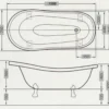 Freistehende Luxus Badewanne Jugendstil Roma Weiß/Altgold 1560mm - Barock Badezimmer - Retro Antik Badezimmer