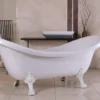 Freistehende Luxus Badewanne Jugendstil Venedig Weiß/Weiß 2020 mm - Barock Badezimmer - Retro Antik Badewanne