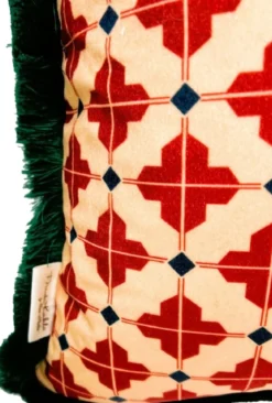 Frida Kahlo by Casa Padrino Luxus Deko Kissen mit Strass Steinen Rot / Bunt