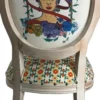 Frida Kahlo by Casa Padrino Luxus Barock Esszimmer Stuhl Weiß / Bunt / Antik Weiß