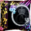 Harald Glööckler Designer Deko Kissen Pompöös by Casa Padrino mit Glitzersteinen Purple / Black - Art Collection -