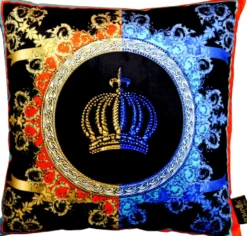 Harald Glööckler Designer Deko Kissen Pompöös by Casa Padrino mit Glitzersteinen Crown - Art Collection -