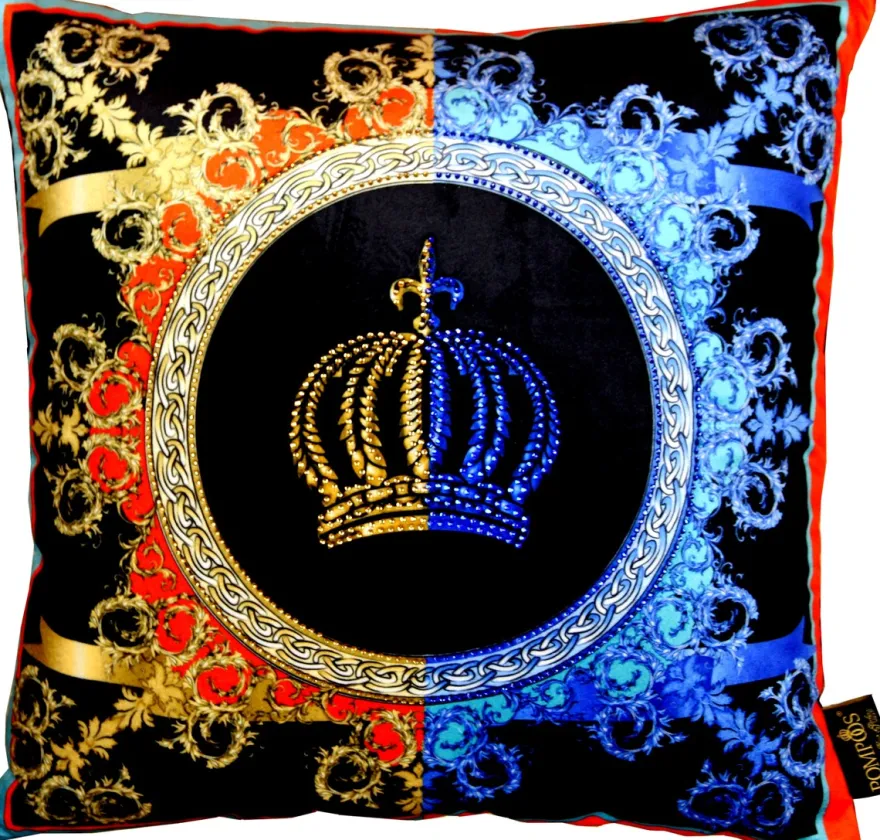 Harald Glööckler Designer Deko Kissen Pompöös by Casa Padrino mit Glitzersteinen Crown - Art Collection -