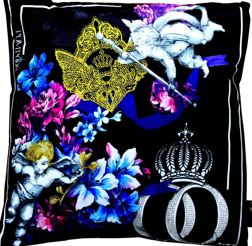 Harald Glööckler Designer Deko Kissen Pompöös by Casa Padrino Angels mit Strass Steinen - Art Collection -