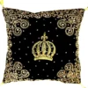 Harald Glööckler Luxus Barock Deko Kissen Pompöös by Casa Padrino Schwarz / Gold Krone aufwendig verziert mit Pailletten und Glitzersteinen