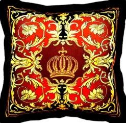 Harald Glööckler Luxus Barock Deko Kissen Pompöös by Casa Padrino Bordeaux / Schwarz / Gold mit Glitzersteinen - Glööckler Kissen