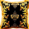 Harald Glööckler Luxus Deko Kissen Pompöös by Casa Padrino Schwarz / Gold 50 x 50 cm - Glööckler Kissen mit Glitzersteinen