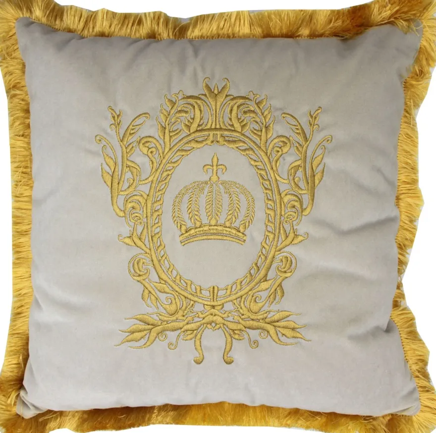 Harald Glööckler Luxus Deko Kissen Pompöös by Casa Padrino Creme / Gold - Glööckler Kissen