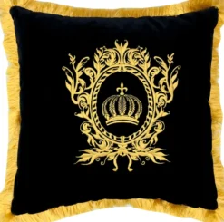 Harald Glööckler Luxus Deko Kissen Pompöös by Casa Padrino Schwarz / Gold - Glööckler Kissen