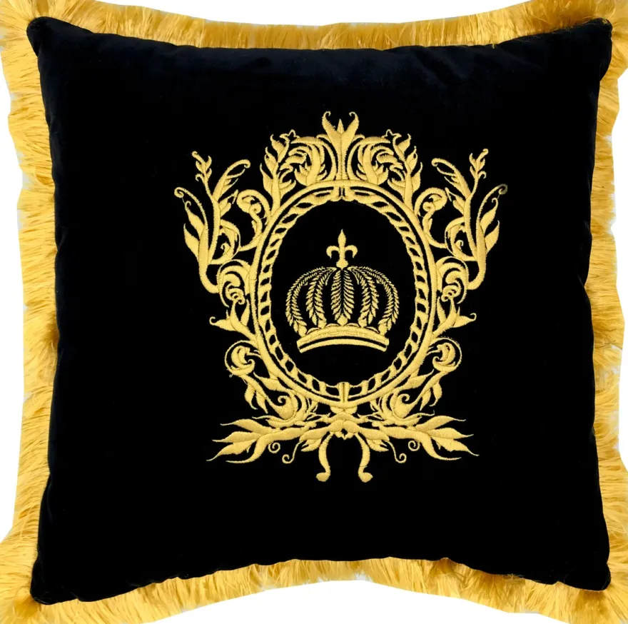 Harald Glööckler Luxus Deko Kissen Pompöös by Casa Padrino Schwarz / Gold - Glööckler Kissen