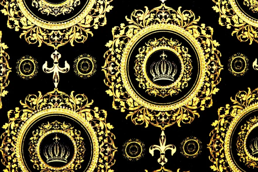 Harald Glööckler Luxus Deko Kissen Pompöös by Casa Padrino Golden Crowns 50 x 50 cm - Glööckler Kissen mit Glitzersteinen