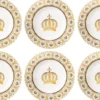 Harald Glööckler Pompöös Porzellan Suppenteller Set mit Krone Weiß / Gold Ø 22,3 x H. 3,7 cm - designed by Harald Glööckler