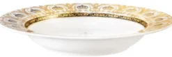 Harald Glööckler Pompöös Porzellan Suppenteller Set mit Krone Weiß / Gold Ø 22,3 x H. 3,7 cm - designed by Harald Glööckler